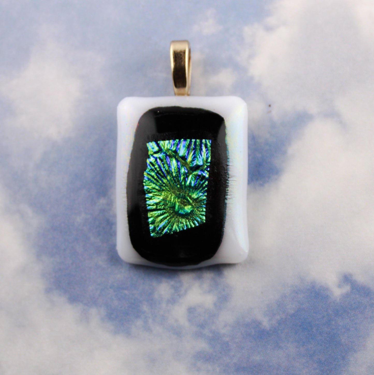 Rectangle fused glass pendant No. 1
