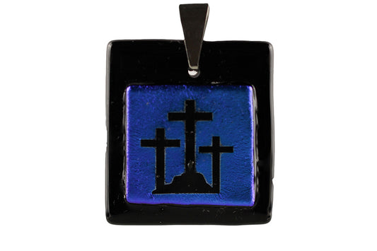 Blue Calvary Cross Pendant