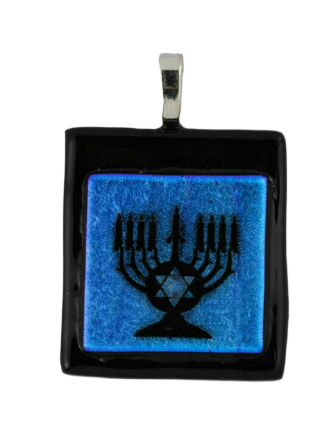 Blue Menorah Pendant