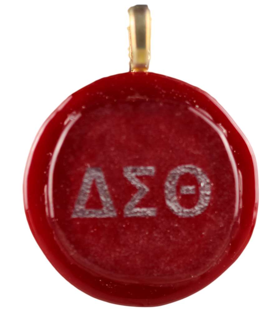 Delta Sigma Theta  Sorority Pendant  Red Round