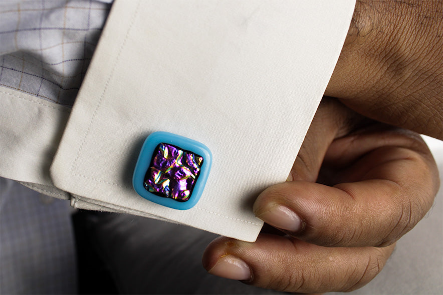 Magenta Ripple Cuff Links