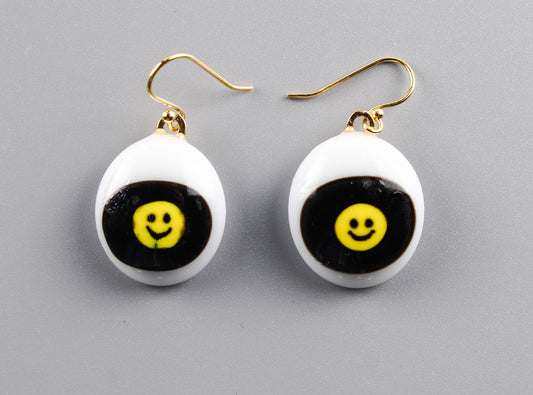Smiley Face Drop Earrings  No. 2